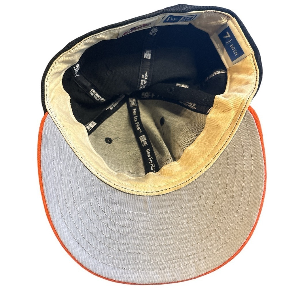 New‎ Era Wool Baltimore Orioles Fitted Hat Black and Orange Size 7 1/2 - Picture 5 of 7